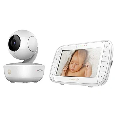 Abbildung von Motorola MBP 55 Video Babyphone mit Schwenk,Neige und Zoomfunktion,5,0 Zoll Farbdisplay, Nachtsicht,2 Wege Audio Temperatursensor tragbare Babyeinheit Stargrip 300m Reichweite