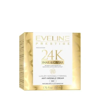 Abbildung von Eveline Cosmetics 24K Snail &amp; Caviar Luxuriöse straffende Anti Falten Tagescreme, 50 ml