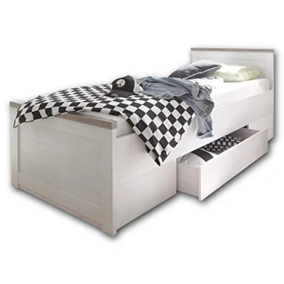 Abbildung von Begabino Jugendbett Luca, Stauraumbett, Landhaus Design, 90x200cm TOPSELLER, Kinderbett, Einzelbett, inklusive Schubkasten, Bett