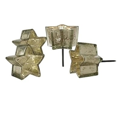Abbildung von Mirabeau Adventskranz Steckwindlicht 4er Set Bernice silber