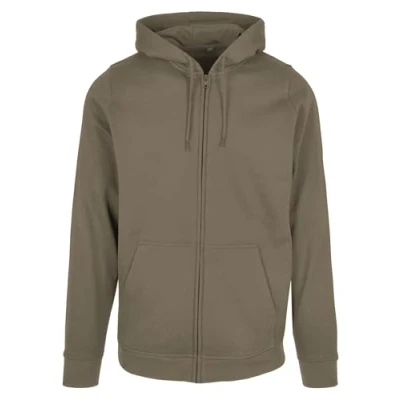 Abbildung von Build Your Brand Herren Basic Zip Hoody Kapuzenpullover, Olive, 4XL