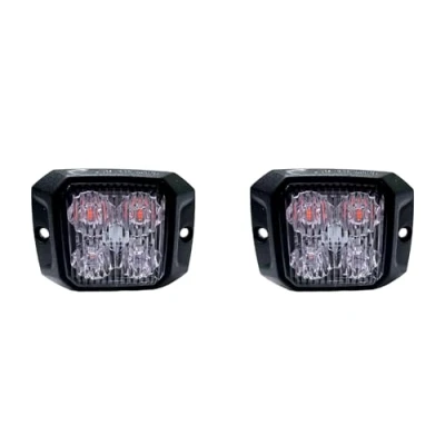 Abbildung von MelTruck® 2x LED Frontblitzer Heckblitzer Universal Straßenräumer für Traktoren Schlepper 12V 24V (Breite: 73 mm)