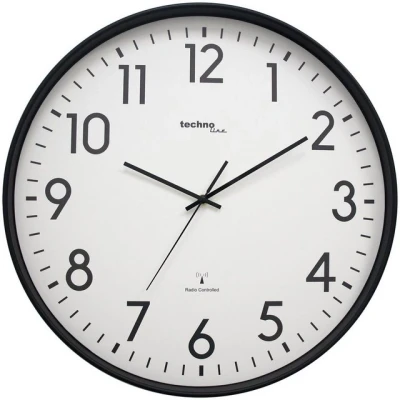 Abbildung von technoline XXL Funkwanduhr WT8998, 50 cm, Bahnhofsuhr, Wanduhr, Schwarz