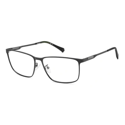 Abbildung von POLAROID Brillengestell (Model PLD D494/G) für Herren, Rechteckig, gefertigt aus Metall (inklusive Brillenetui)
