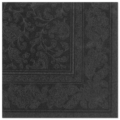 Abbildung von 50 Servietten ROYAL Collection 1/4 Falz 40 x schwarz &quot;Ornaments&quot;