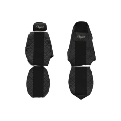 Abbildung von F CORE Elegance Q FX03 BLACK Sitzschonbezug schwarz Textil, Eco Leder
