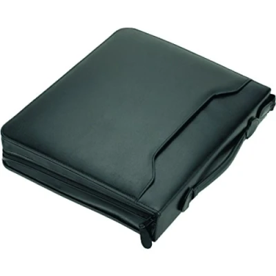Abbildung von Alassio 30075 Tagungsmappe A4 Arezzo I, Businessmappe aus echtem Leder, Konferenzmappe mit Ringmechanik, Ledertasche für Dokumente im Format DIN A4, Ledermappe schwarz, Ringbuchmappe 36 x 30 6 cm