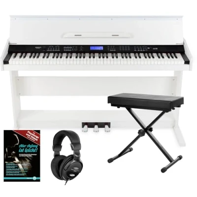 Abbildung von FunKey Digitalpiano DP 88 II E Piano mit anschlagsdynamische Tasten (Spar Set, 4 St., inkl. Keyboardbank, Kopfhörer und Klavierschule), umfangreiche Begleitautomatik Keyboard Chord Akkordbegleitung