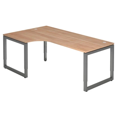 Abbildung von HAMMERBACHER höhenverstellbarer Schreibtisch VRS82/N/G nussbaum