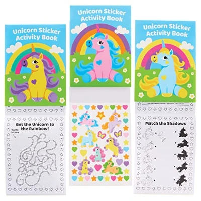 Abbildung von Baker Ross FX810 Einhorn Sticker Aktivitätsbücher 8er Packung, Bücher Partytütenfüller für Kinder