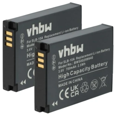 Abbildung von vhbw 2X Akku Ersatz für Silvercrest FJ SLB 10a Kamera (700 mAh, 3,6 V, Li Ion)