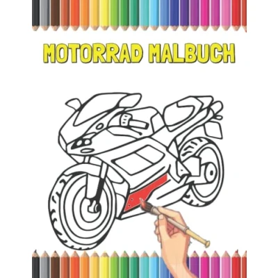 Abbildung von Motorrad Malbuch: 30 Malvorlagen mit Motocross ,Roller , Motorrädern Designs für kinder und Erwachsene zum Ausmalen. Perfektes Geschenke
