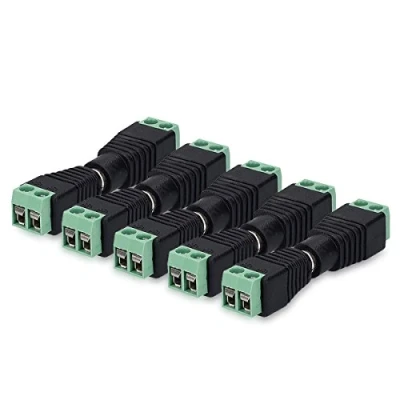 Abbildung von kwmobile 5x RCA Stecker Adapter Set Verbinder Kabel auf Cinch Anschluss Draht Steckverbinder 2 polig Buchse Cinchstecker