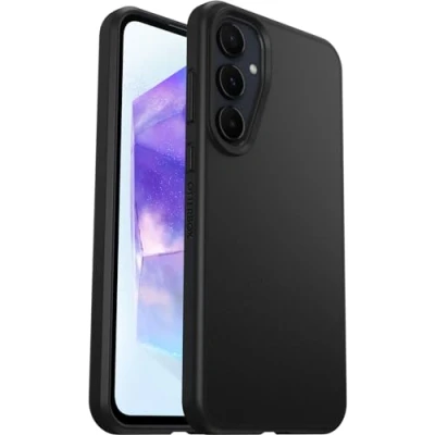 Abbildung von OtterBox Sleek Hülle für Samsung Galaxy A55 5G, stoßfest, sturzsicher, ultraschlank, schützende Hülle, Getestet nach Militärstandard, Schwarz Keine Einzelhandelsverpackung