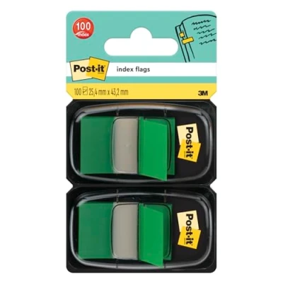Abbildung von Post it 680 GN2 Haftstreifen Index Standard, 2 x 50 im Spender, 25,4 43,2 mm, grün