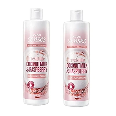 Abbildung von Avon Senses Duschcreme, unwiderstehlich, Kokosnuss und Himbeere, 2 x 400 ml