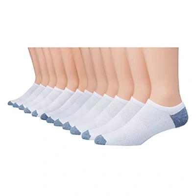 Abbildung von Hanes Herren Men&#039;s, X Temp Lightweight, Low Cut and No Show, 12 Pack Lässige Socken, Weiss/opulenter Garten, 37.5 46 EU (12er Pack)