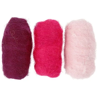Abbildung von Creativ 45334 Company kardierte Wolle, lila/rosa Harmonie, 3 Stück