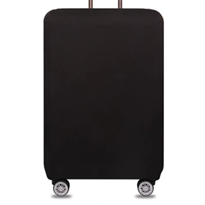 Abbildung von YianBestja Elastisch und Einfarbig Kofferhülle Koffer Abdeckung Schutzhülle Kofferschutzhülle Kofferbezug Luggage Gepäck Cover mit Band Klettverschluss (Schwarz, L (25 28 Zoll))