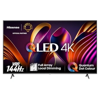 Abbildung von Hisense 65E7NQ Pro 164 cm (65 Zoll) Fernseher, 4K UHD, QLED, Smart TV, Total HDR, Dolby Vision IQ Atmos, 144Hz (VRR), HDMI 2.1, Game Mode PRO, Triple Tuner, Alexa Built In, Dunkelgrau, [2024]