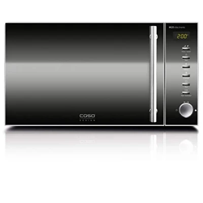 Abbildung von CASO M20 electronic Mikrowelle einfache Bedienung, Sound abstellbar, 20 L Garraum, 800 Watt, Drehteller Ø 24,5cm, Design Edelstahl, verspiegelt