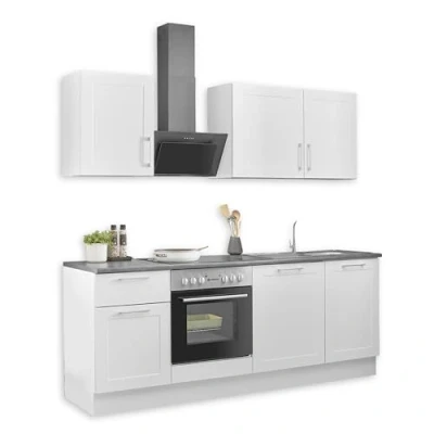 Abbildung von BASIC by Balculina Küchenzeile &quot;Marsi&quot;, Breite 220 cm, wahlweise mit E Geräten, Soft Close Funktion