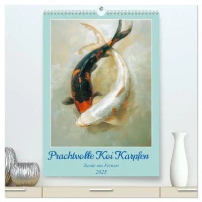 Abbildung von Prachtvolle Koi Karpfen Zierde aus Fernost (hochwertiger Premium Wandkalender 2025 DIN A2 hoch), Kunstdruck in Hochglanz