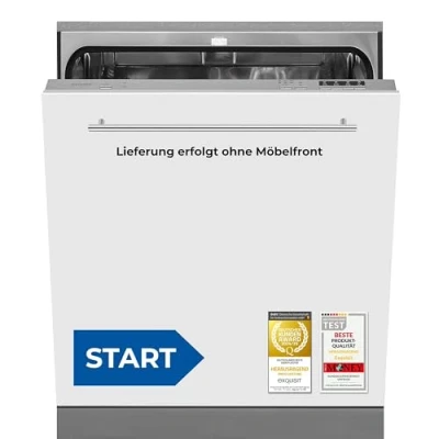 Abbildung von Exquisit Einbaugeschirrspüler 60cm, vollintegriert, 12 Maßgedecke, 11 Liter, Startzeitvorwahl, 4 Spülprogramme, ECO, EGSP56012 E 030E silber