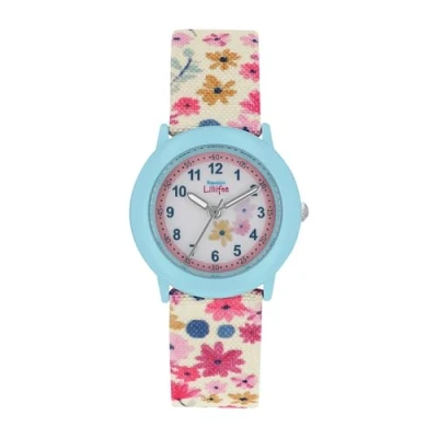 Abbildung von Prinzessin Lillifee Armbanduhr Mädchen Kinder Quarzuhr Analog, mit Textil Armband, Blau, 3 bar Wasserdicht, Kommt in Uhren Geschenk Box, 2039503