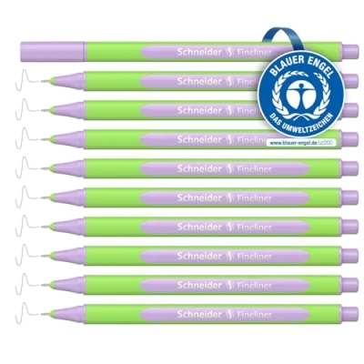 Abbildung von Schneider Line Up Pastell Fineliner (Strichstärke 0,4 mm, aus biobasiertem Kunststoff, ausgezeichnet mit Der blaue Engel) 10 Stück, pastel lilac