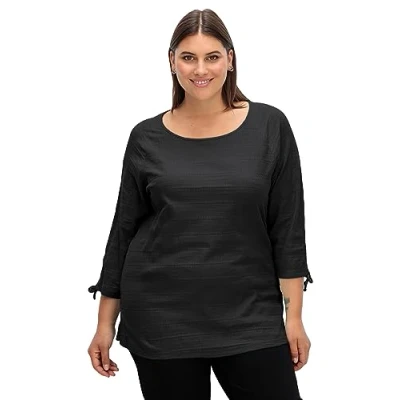 Abbildung von Sheego Langarmshirt, Damen, Größe: 52/54, Schwarz