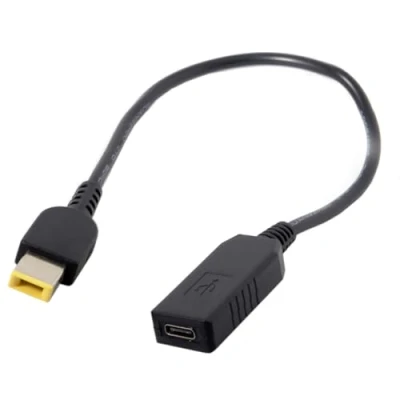 Abbildung von cablecc USB 3.1 Typ C auf rechteckiges 11,0 x 4,5 mm Netzstecker PD Emulator Trigger Ladekabel für Lenovo ThinkPad X1 Carbon