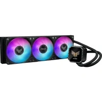 Abbildung von ASUS TUF Gaming LC III 360 ARGB LCD, All in One Flüssigkeitskühler, drei vorinstallierte Lüfter, 2,8 Zoll IPS Display, 400 mm Röhren, Schwarz