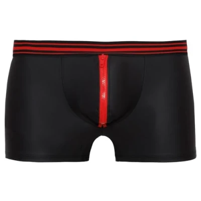 Abbildung von Pants im Mattlook mit auffälligem roten Reißverschluss