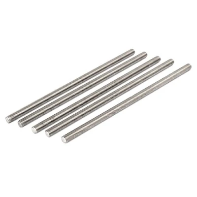 Abbildung von sourcing map 5 Stück M8 x 200mm 304 Edelstahl volle Gewindestange Bar Stange Stab Stabbolzen