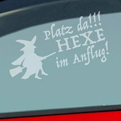 Abbildung von Hellweg Druckerei Platz da!!! Hexe im Anflug! Girl Auto Aufkleber Sticker Heckscheibenaufkleber