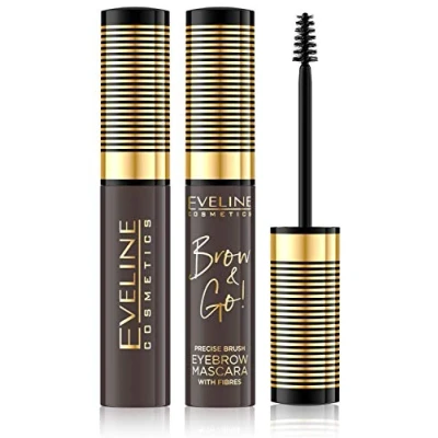 Abbildung von Eveline Augenbrauen Mascara Brow&amp;Go mit Verdickungsfasern, Präzisionsbürste für exaktes Augen Make up, 1 x 10 ml Nr. 02 Dark