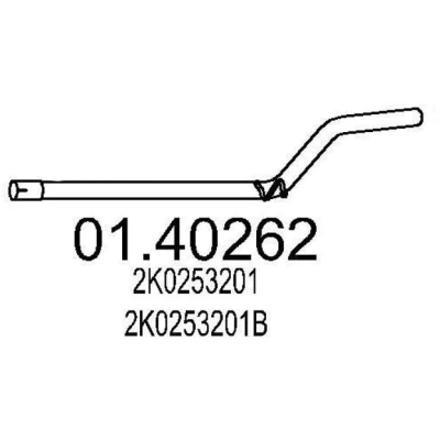 Abbildung von MTS 01.40262 Abgasrohr 1200 vorne für Mittelschalldämpfer VOLKSWAGEN: Caddy 3 Kombi, Kastenwagen