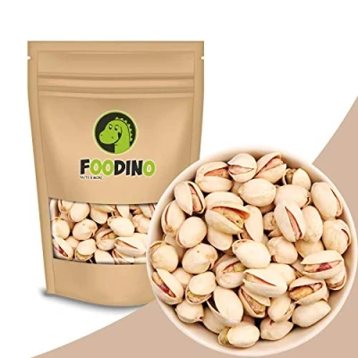 Abbildung von Pistazien geröstet und gesalzen mit Schale Pistazienkerne ungeschält ganz ungeschwefelt 100% Natural 500g 5kg aus Kalifornien wiederverschließbar Premium Qualität FOODINO (5kg)