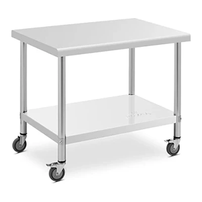 Abbildung von Royal Catering Arbeitstisch Edelstahltisch mit Rollen 70x100cm 155kg Tragkraft