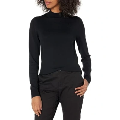 Abbildung von Amazon Essentials Damen Leichter Pullover mit Stehkragen (in Übergröße erhältlich), Schwarz, S