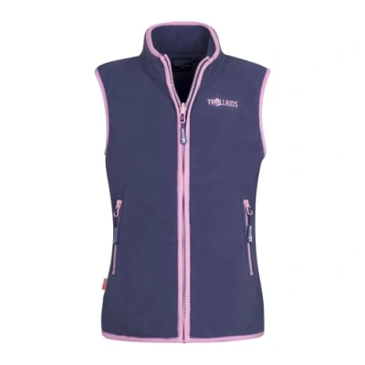 Abbildung von Trollkids Kinder Fleece Weste Arendal, Violettblau/Rosa, Größe 164