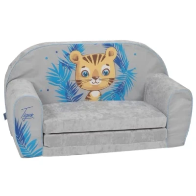 Abbildung von Delsit Kindersofa zum Ausklappen Kinder Sofa mit Schaumstofffüllung Abnehmbarem Bezug Kindermöbel Mädchen Kindercouch 9 Monate bis 4 Jahre DT2 22129