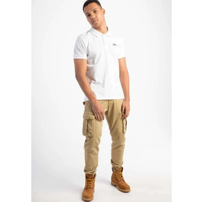 Abbildung von Alpha Industries Poloshirt, Herren, Größe: Small, White