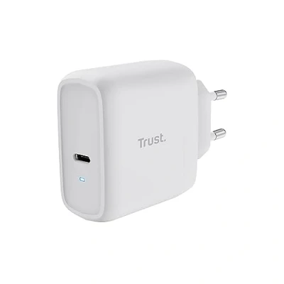Abbildung von Trust Maxo USB C Ladegerät 65W, 75% Recycelten Materialien, Schnellladegerät Stecker mit Ladekabel 2m, Netzteil für iPhone, iPad, Samsung Galaxy, Steam Deck, Smartphones, Laptops Weiß