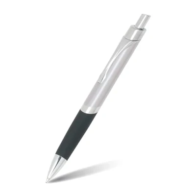 Abbildung von Online Druck Kugelschreiber Sporty Silver, Aluminium Kulli, auswechselbarer Mine, dokumentenecht, Schreibfarbe schwarz, Metallclip, 1 Stück