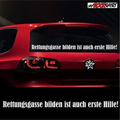Abbildung von &quot;Rettungsgasse bilden ist auch erste Hilfe!&quot; ca. 80x10cm Aufkleber,Auto,Feuerwehr,Sticker,Autoaufkleber