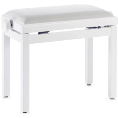 Abbildung von Stagg PB39 WHM VWH Klavierbank Weiss Matt/Velour Weiß