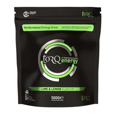Abbildung von Torq Energy Drink Natural Lime &amp; Lemon Isotonic Powder Electrolyte Drinks High Carbohydrates 30g per 500ml and Sodium 15 Servings 500g