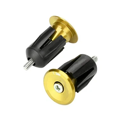 Abbildung von Lenker Endkappen Fahrrad Endstopfen Kappen Aluminiumlegierung Stecker für Mountainbike Rennrad Lenker(Golden)